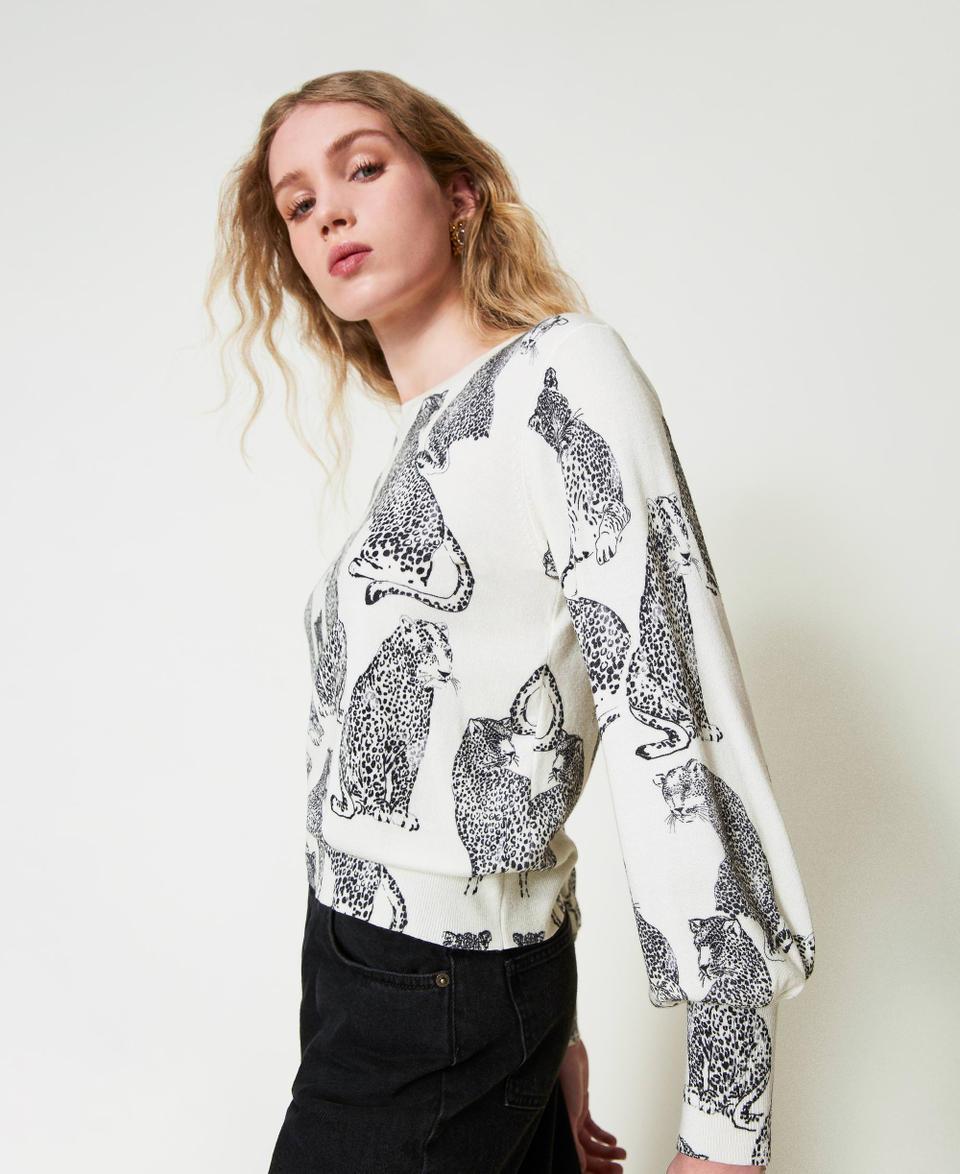 Twin Set Maglia con stampa giaguari