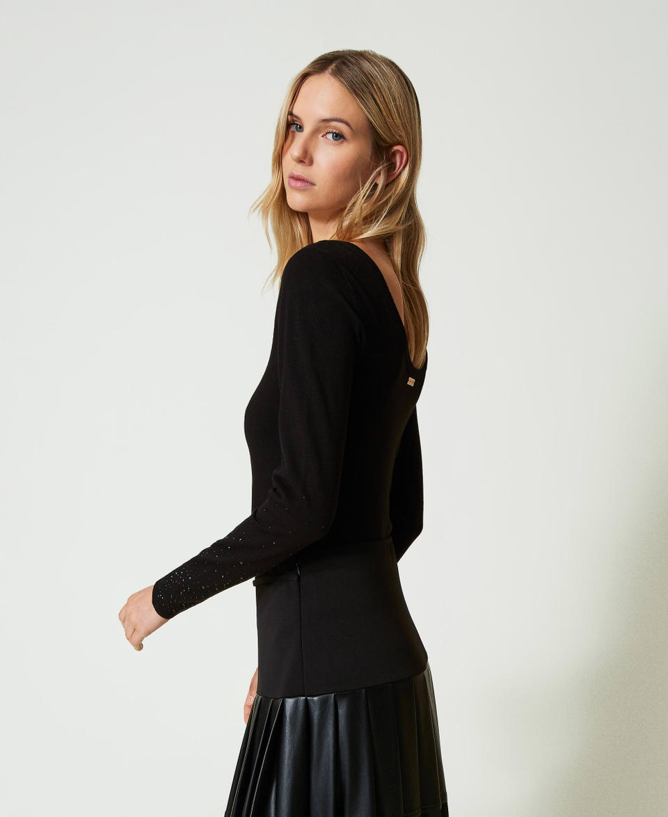 Twin Set Maglia Con Strass In Dégradé