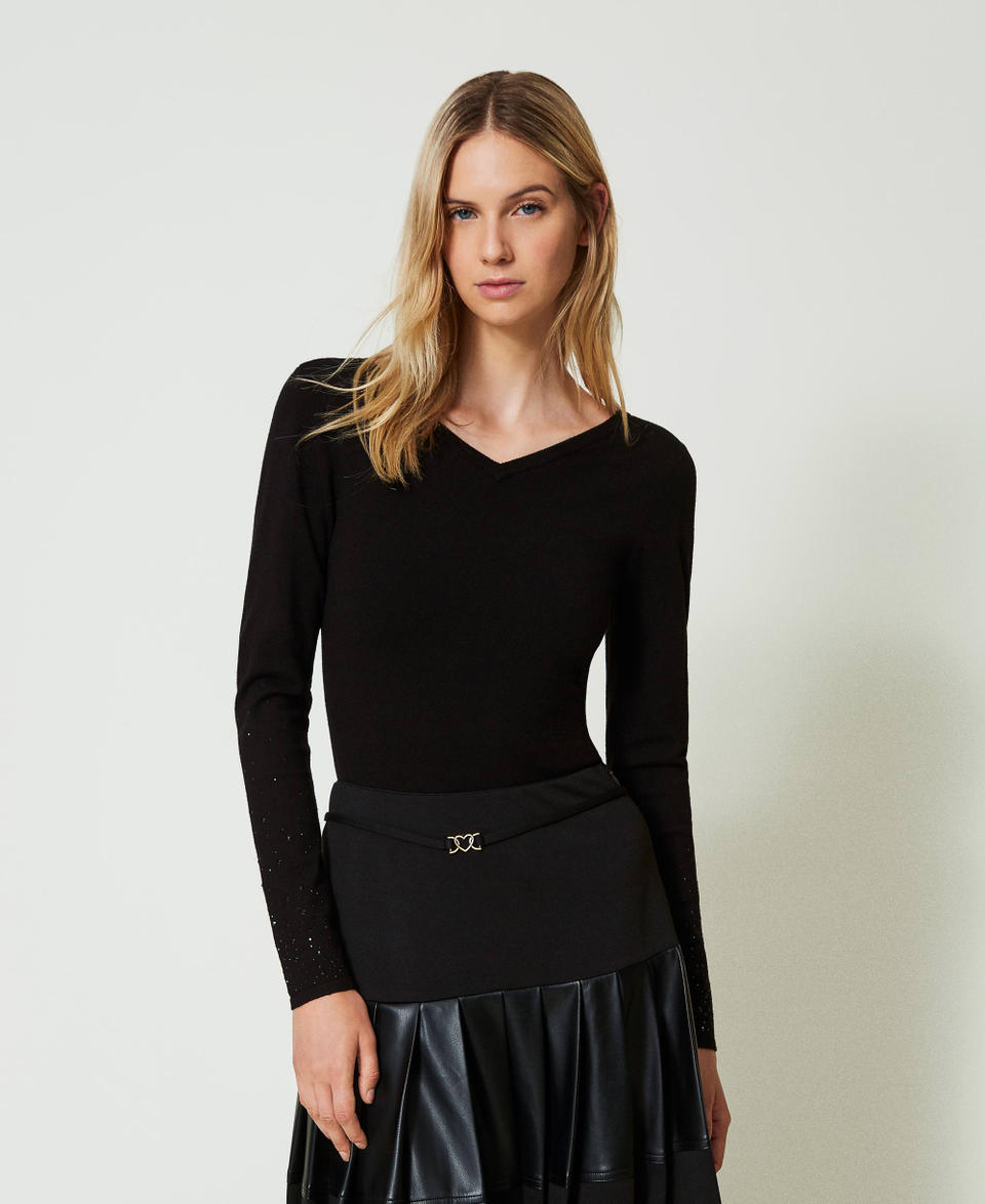 Twin Set Maglia con strass in dégradé