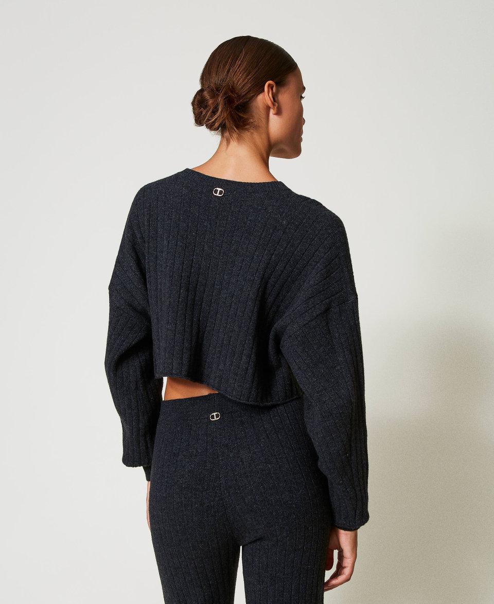 Twin Set Maglia Cropped In Misto Lana