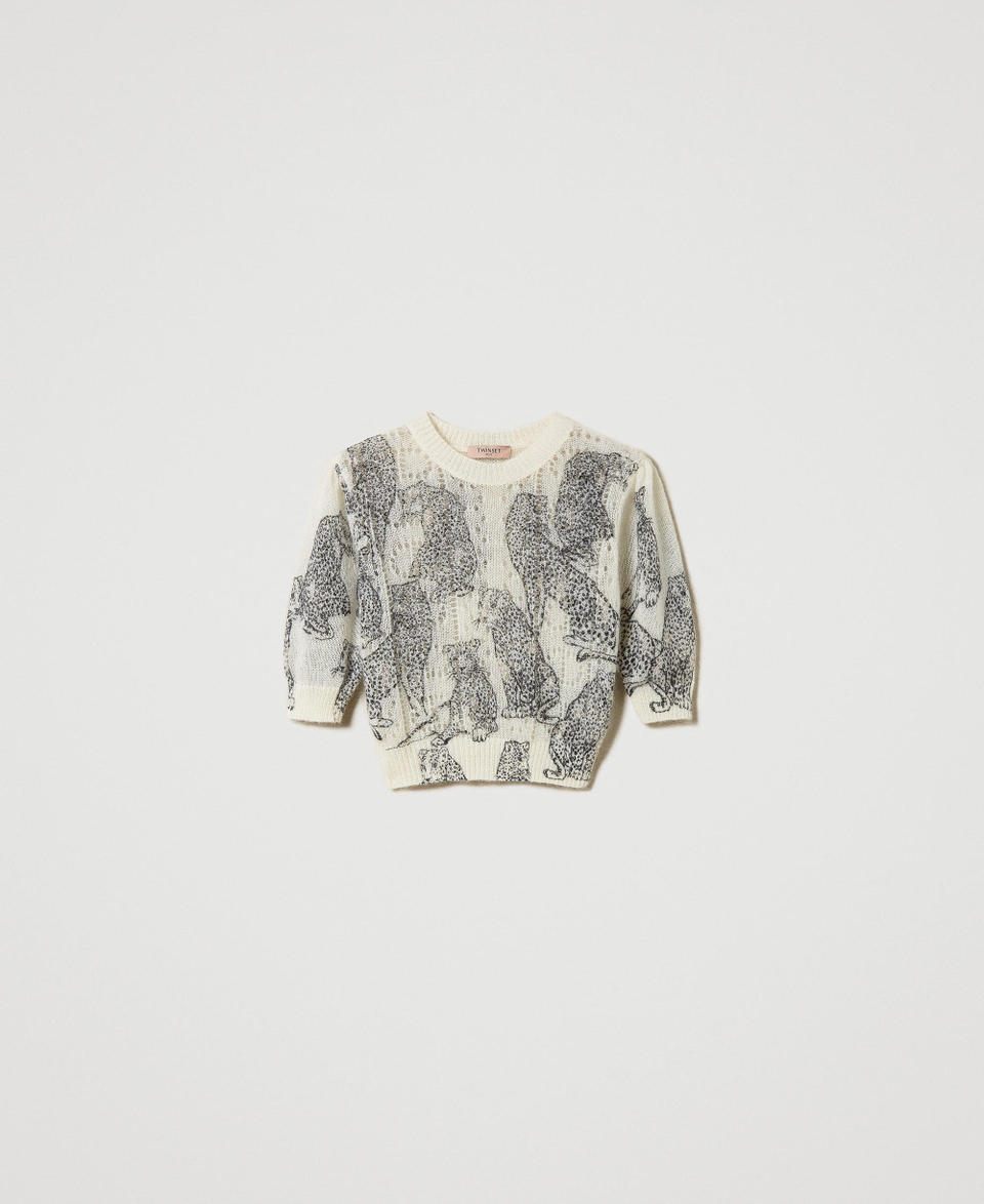 Twin Set Maglia Cropped In Misto Lana E Mohair