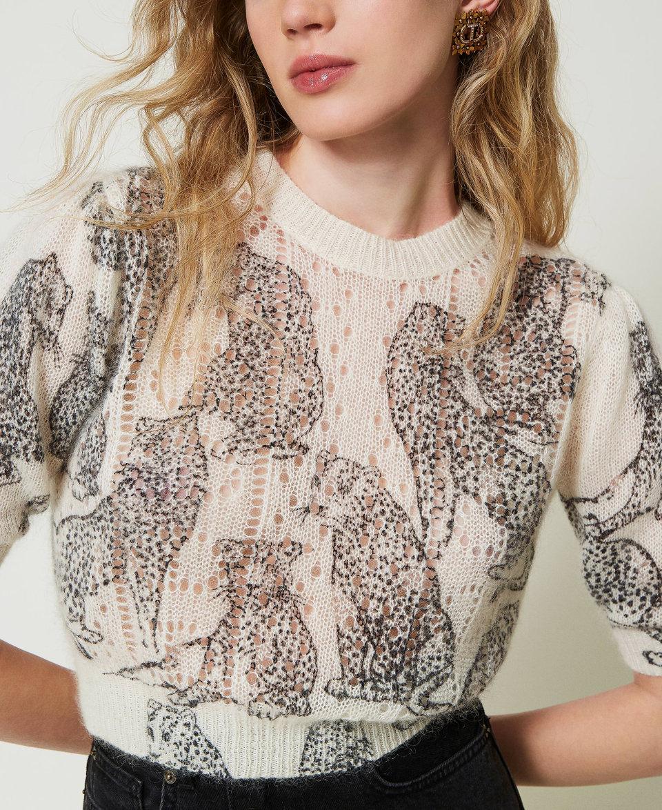 Twin Set Maglia cropped in misto lana e mohair