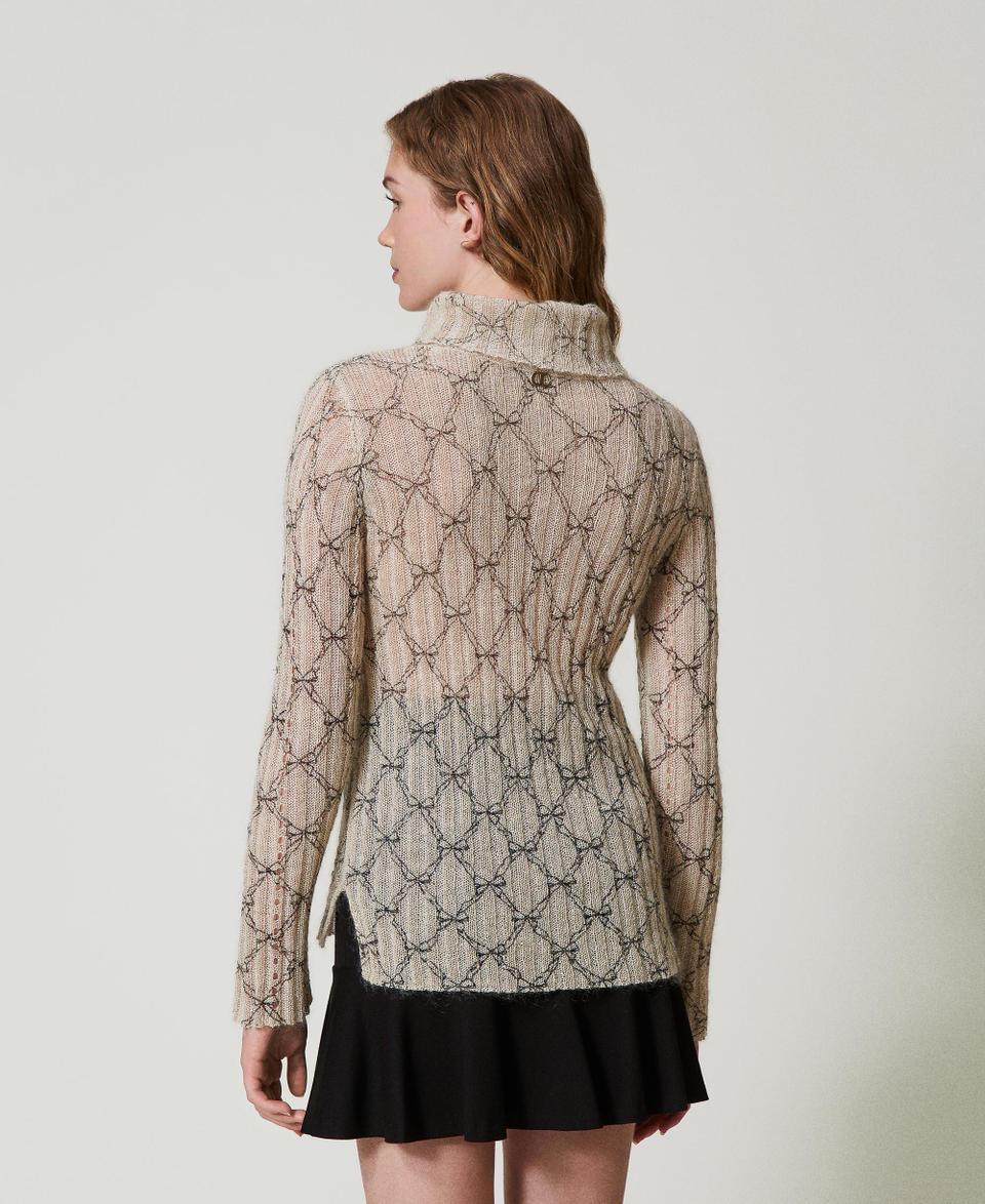 Twin Set Maglia Dolcevita In Misto Mohair Stampato