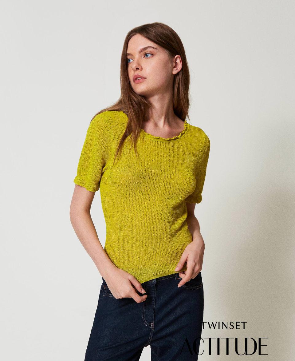 Twin Set Maglia doppio uso jacquard floreale