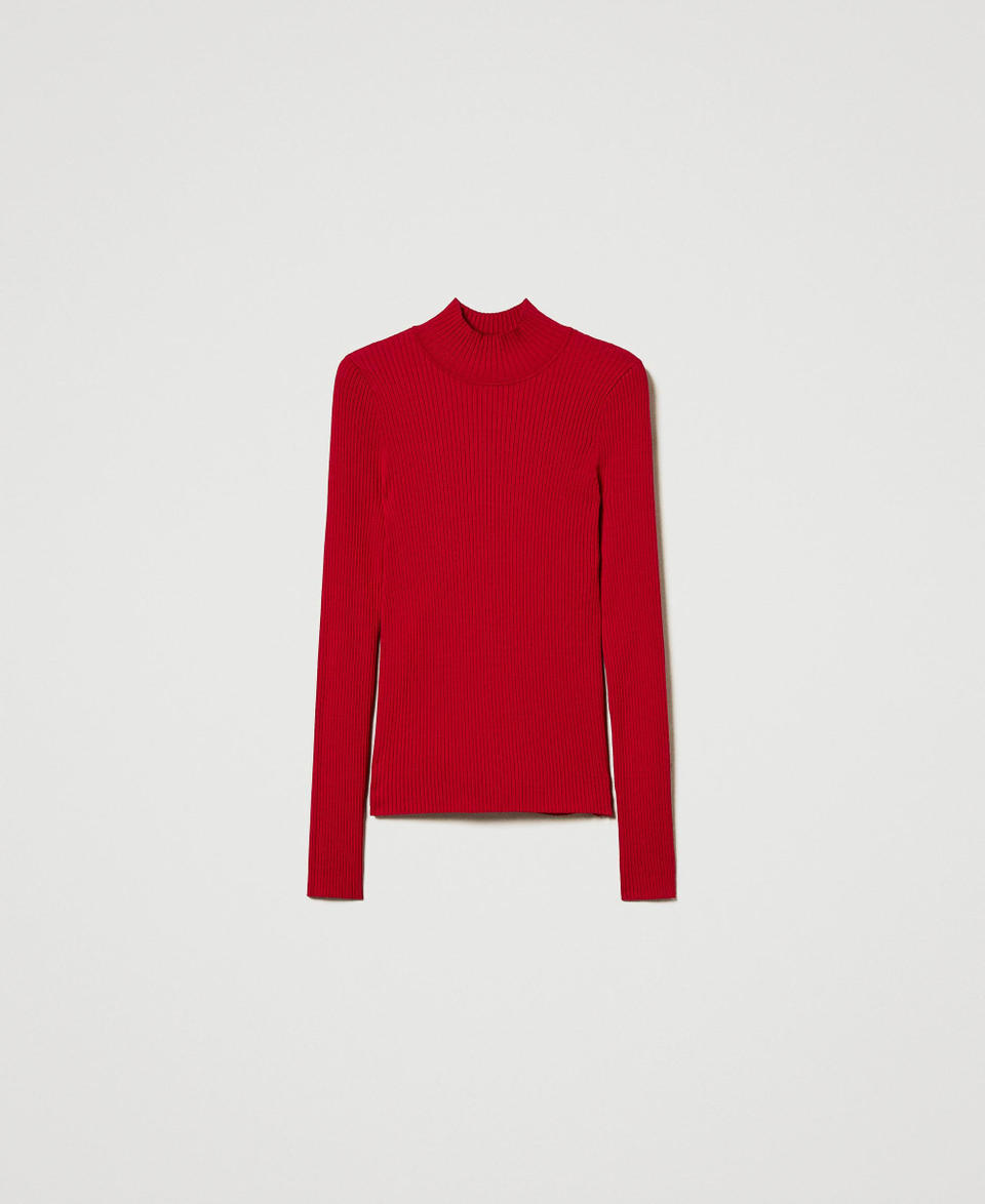 Twin Set Maglia Fitted A Costine Con Apertura