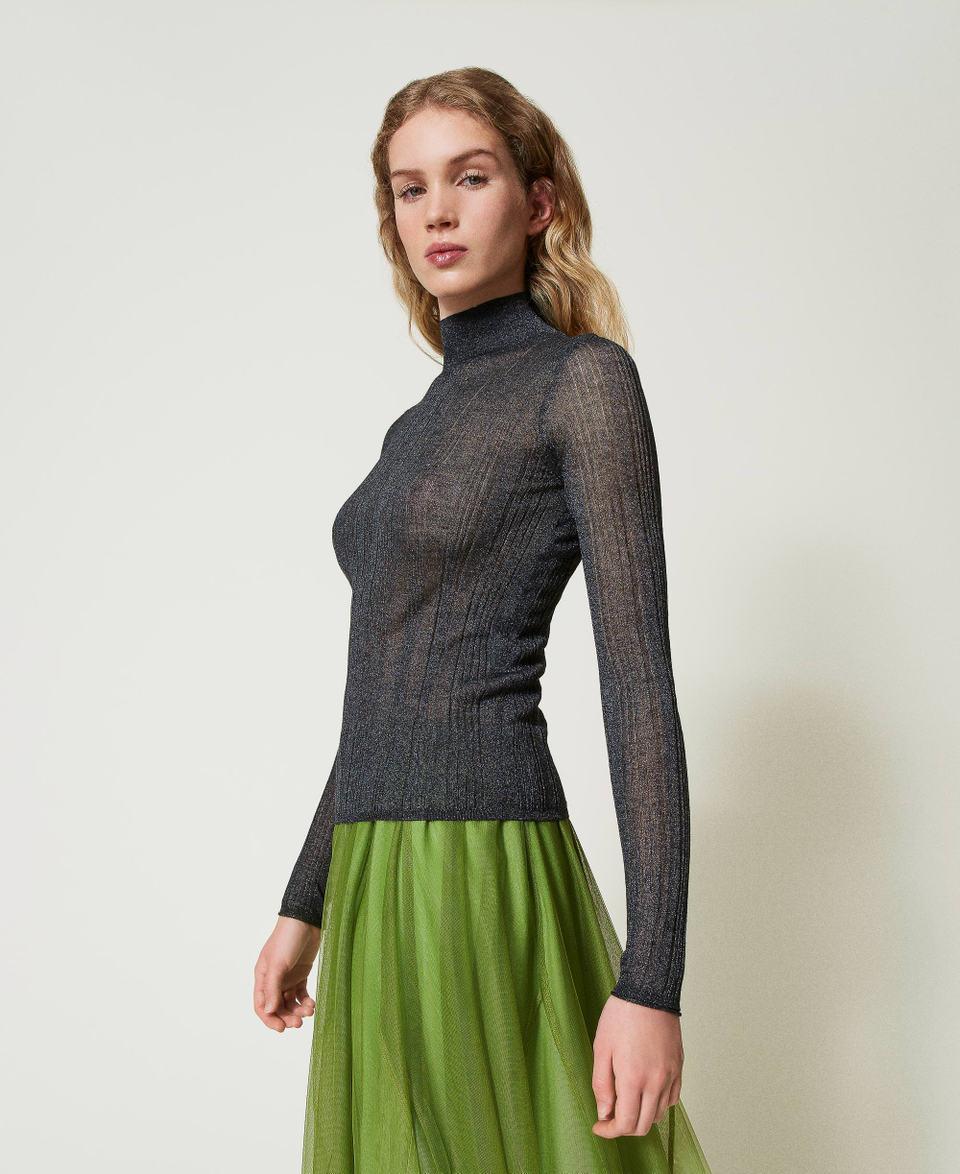 Twin Set Maglia Fitted A Costine Con Lurex