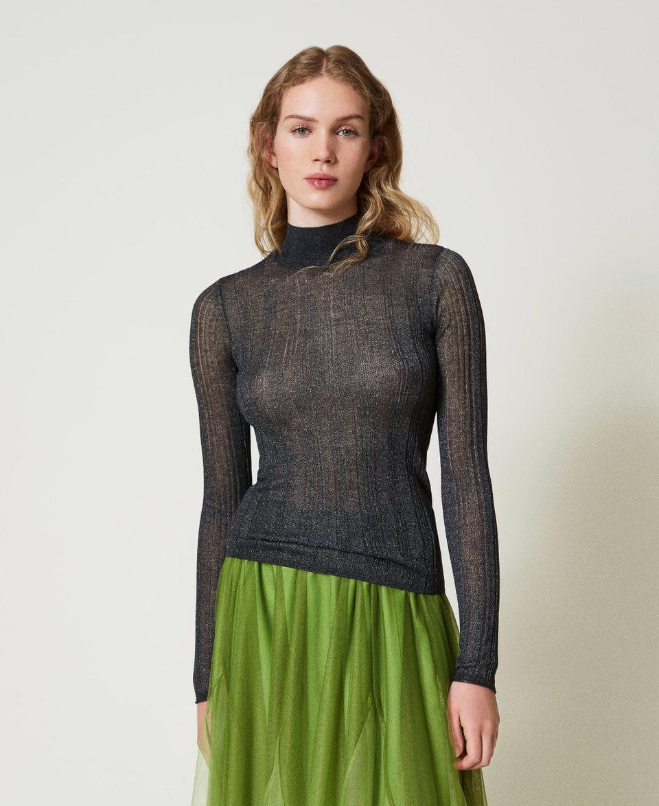 Twin Set Maglia fitted a costine con lurex