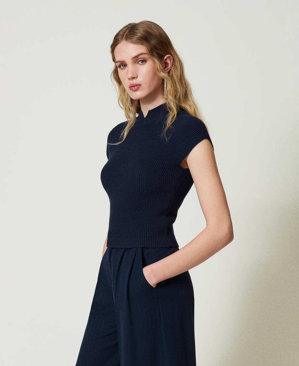 Twin Set Maglia fitted a costine décor