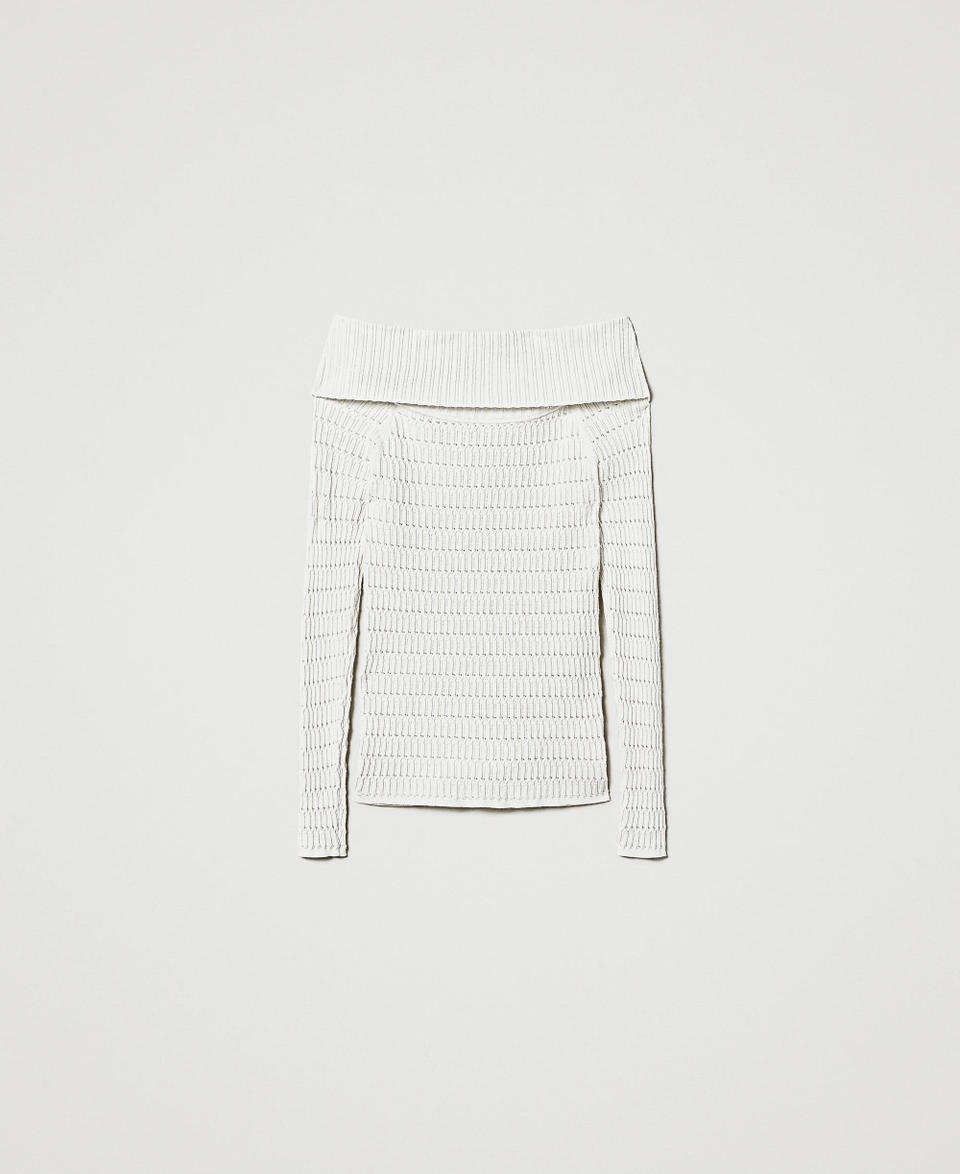 Twin Set Maglia Fitted Con Collo Off Shoulder