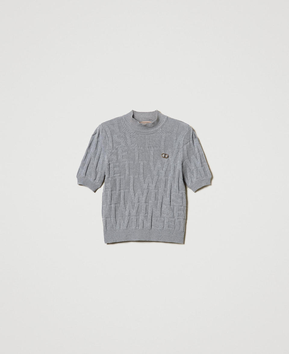 Twin Set Maglia In Cotone E Cashmere Con Logo