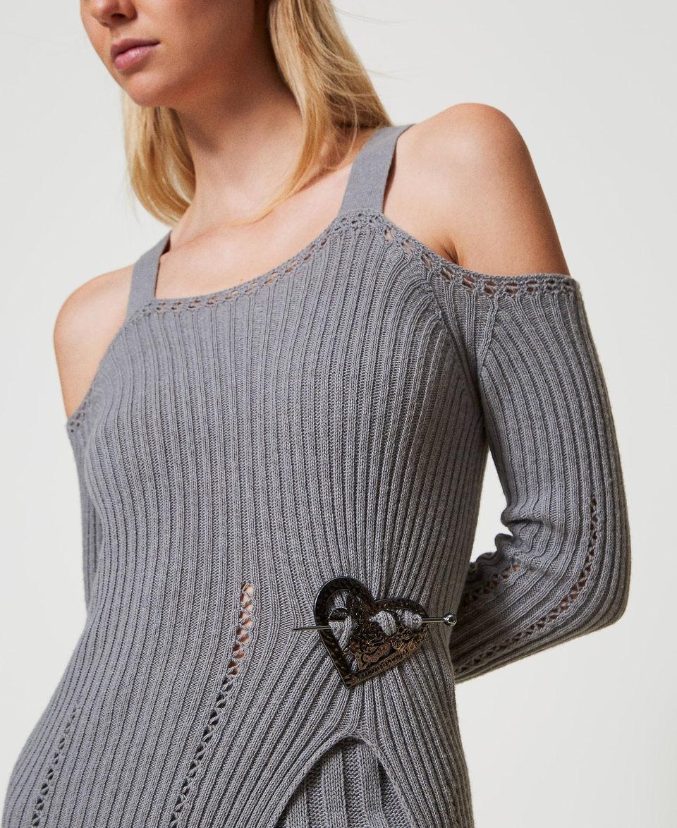 Twin Set Maglia in filato Treeblend con spilla