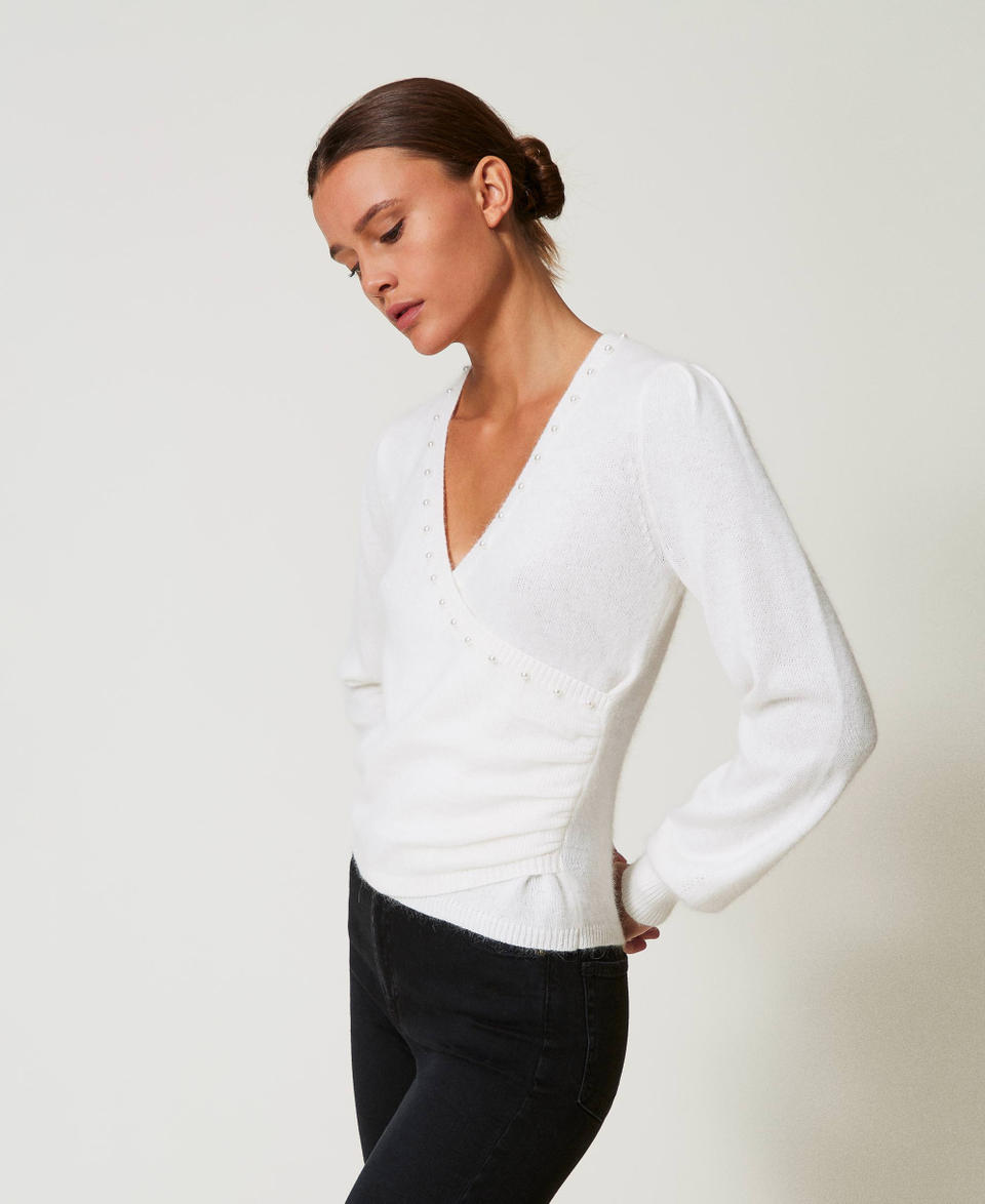 Twin Set Maglia in misto angora con perle