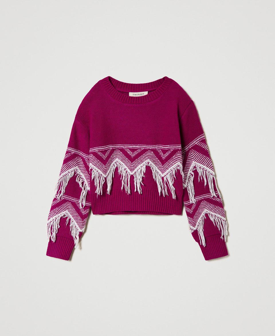 Twin Set Maglia In Misto Lana Con Frange