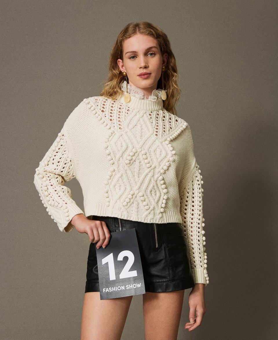 Twin Set Maglia in misto lana con mix di punti