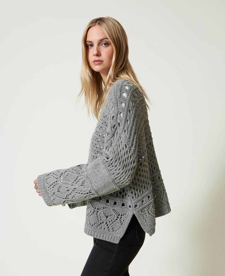 Twin Set Maglia In Misto Lana Con Paillettes