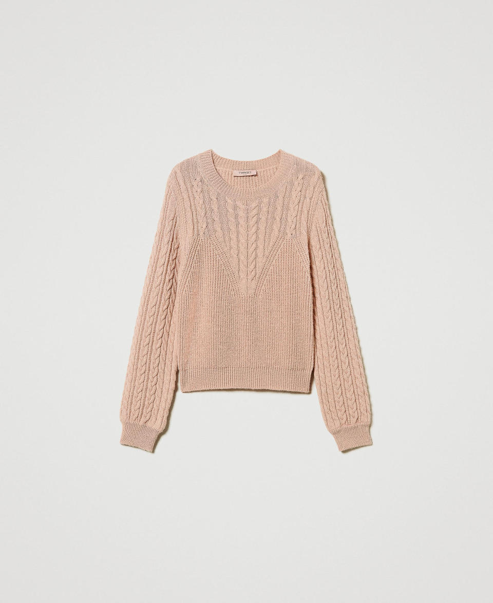 Twin Set Maglia In Misto Lana Con Trecce