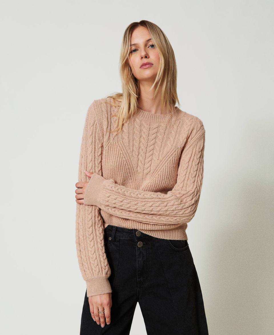 Twin Set Maglia In Misto Lana Con Trecce