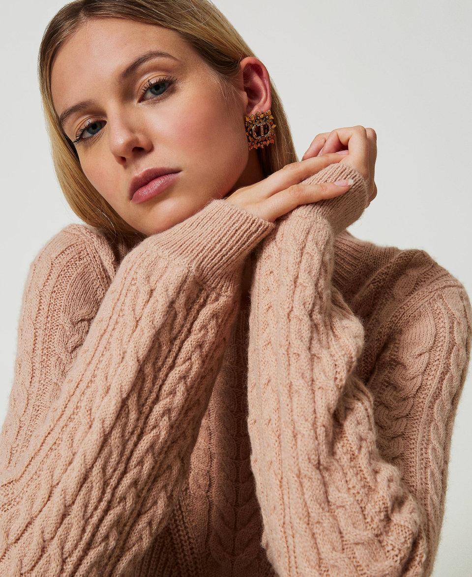 Twin Set Maglia in misto lana con trecce