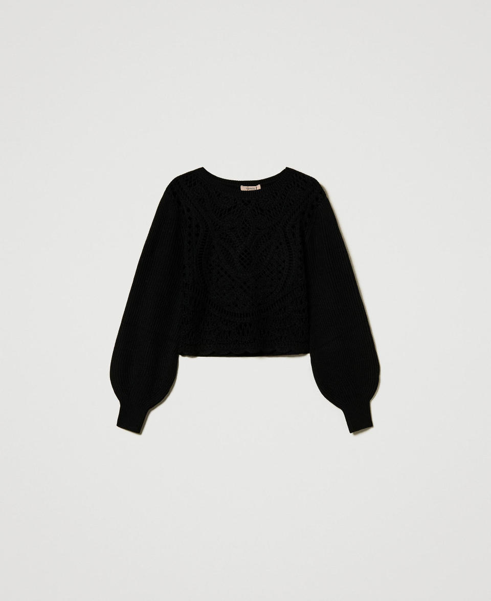 Twin Set Maglia In Misto Lana Crochet