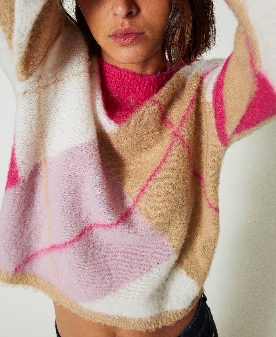 Twin Set Maglia jacquard argyle in misto lana