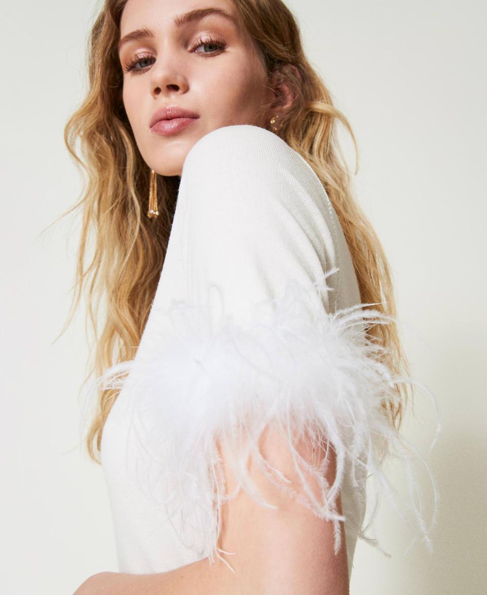 Twin Set Maglia lupetto con piume