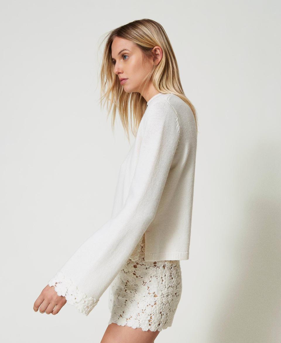 Twin Set Maglia Lupetto In Misto Lana Con Ricamo