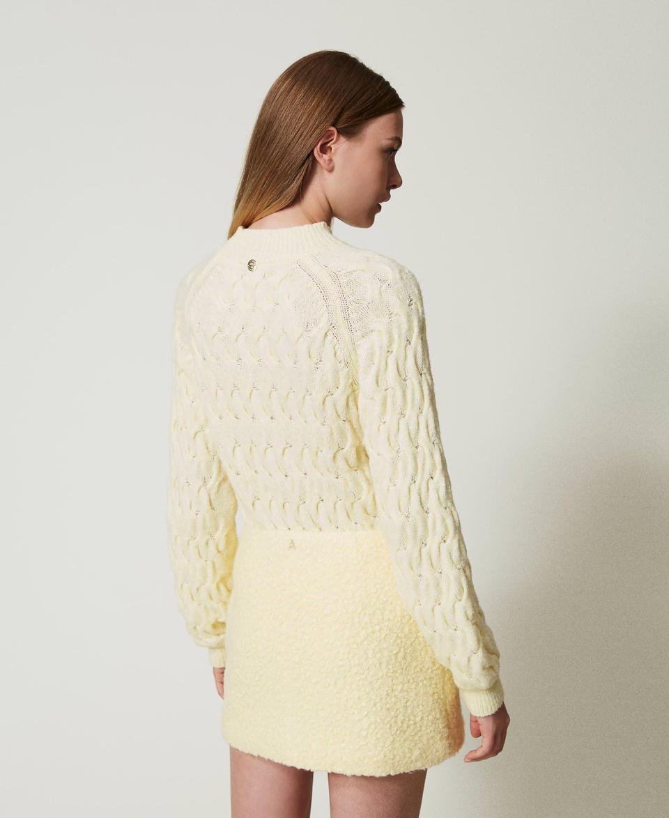 Twin Set Maglia Lupetto In Misto Lana Con Trecce