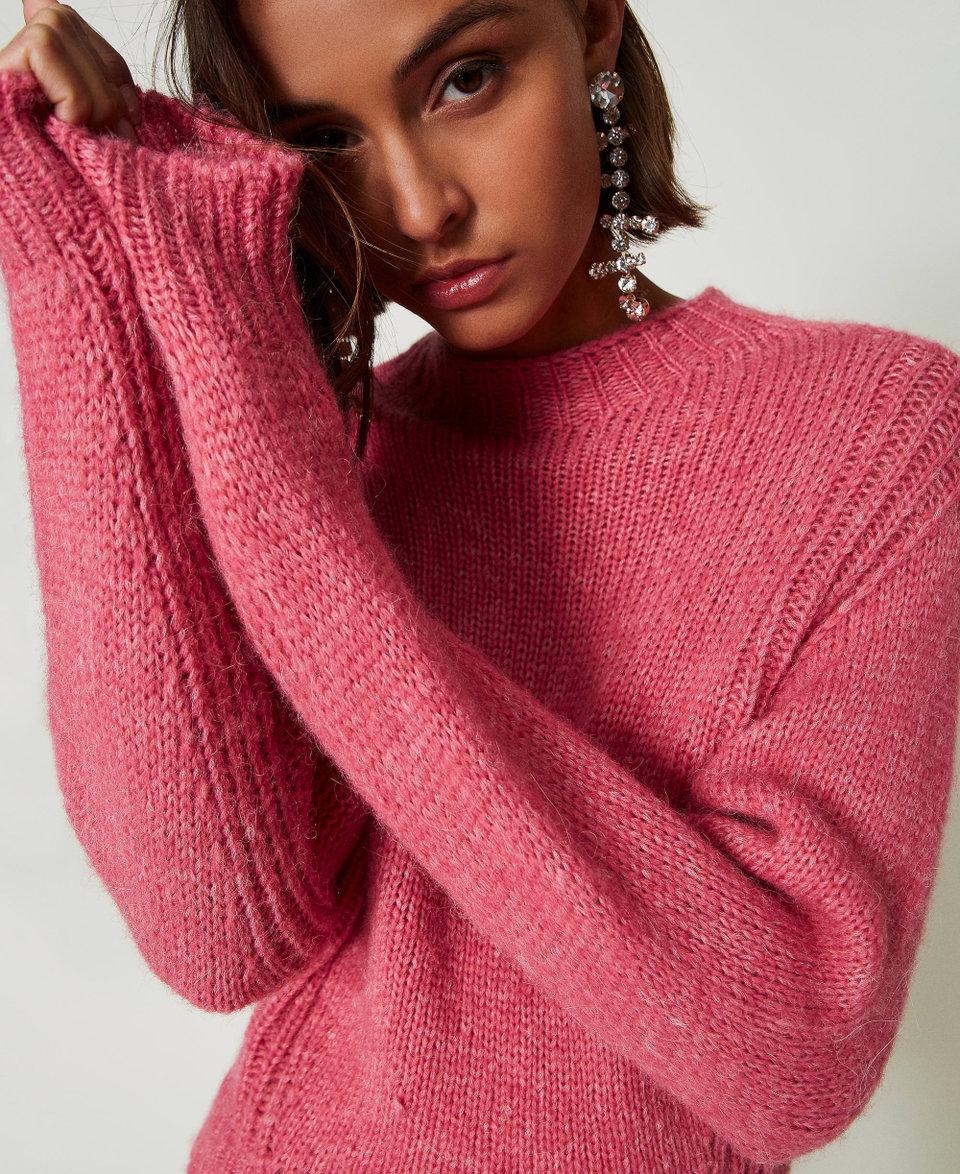 Twin Set Maglia lupetto in misto lana seamless