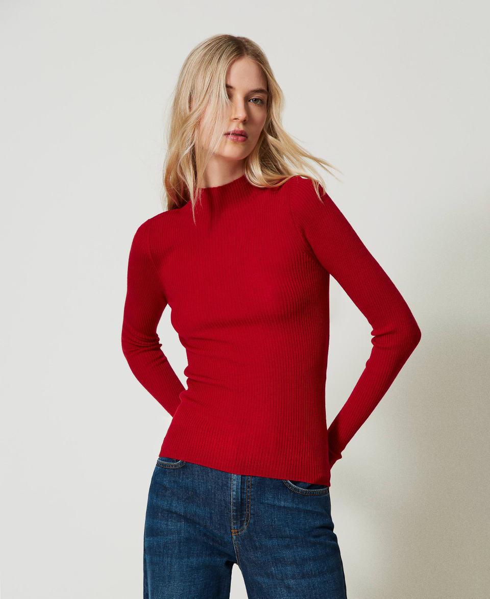 Twin Set Maglia lupetto seamless in lana