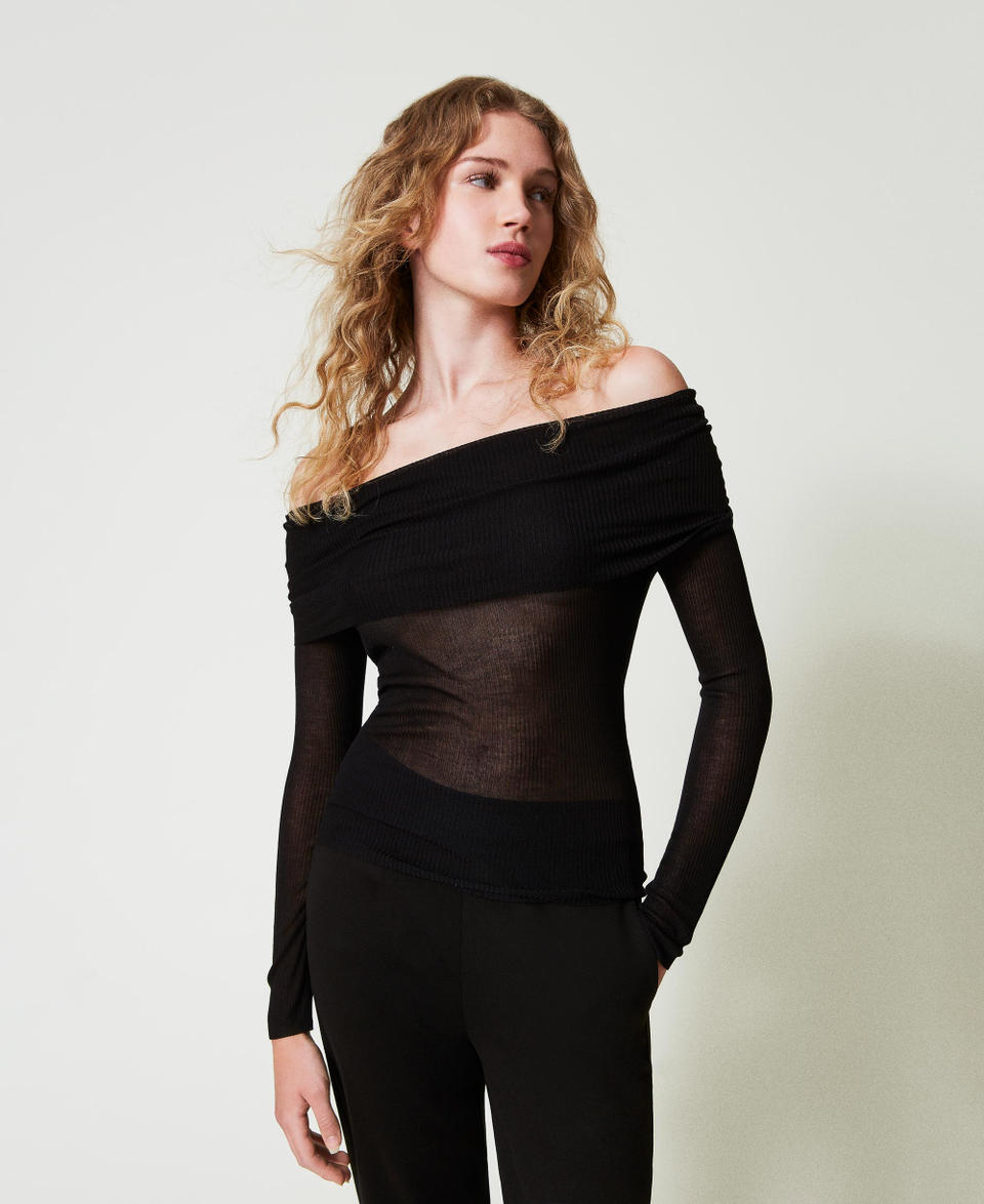 Twin Set Maglia off shoulder in viscosa