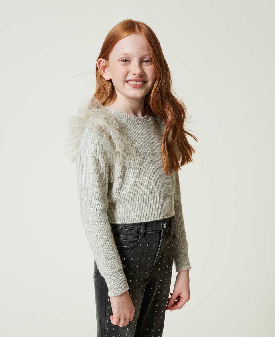 Twin Set Maglia Regular Con Balze In Tulle