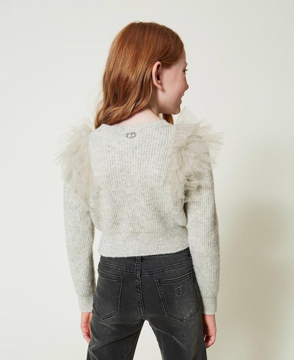 Twin Set Maglia Regular Con Balze In Tulle