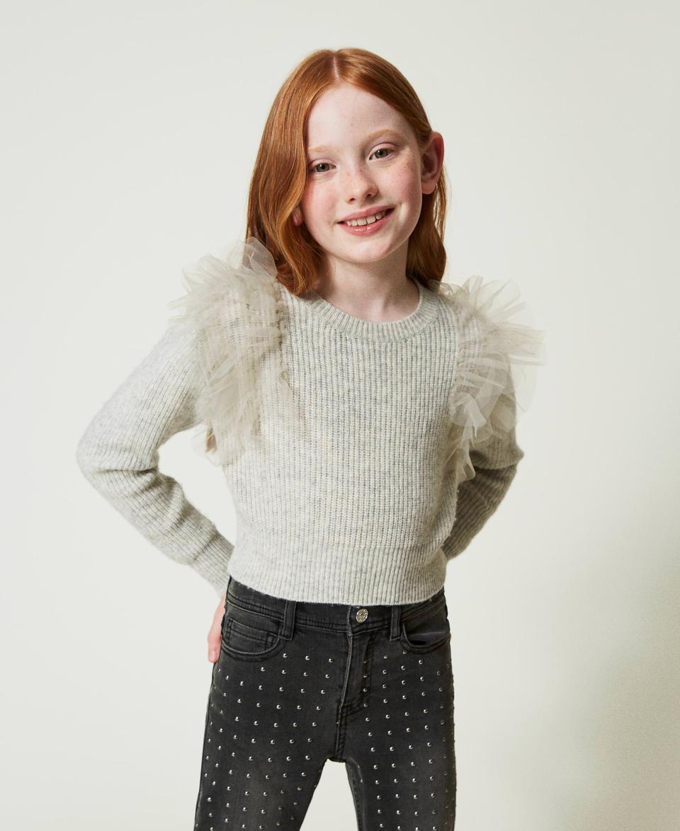 Twin Set Maglia Regular Con Balze In Tulle