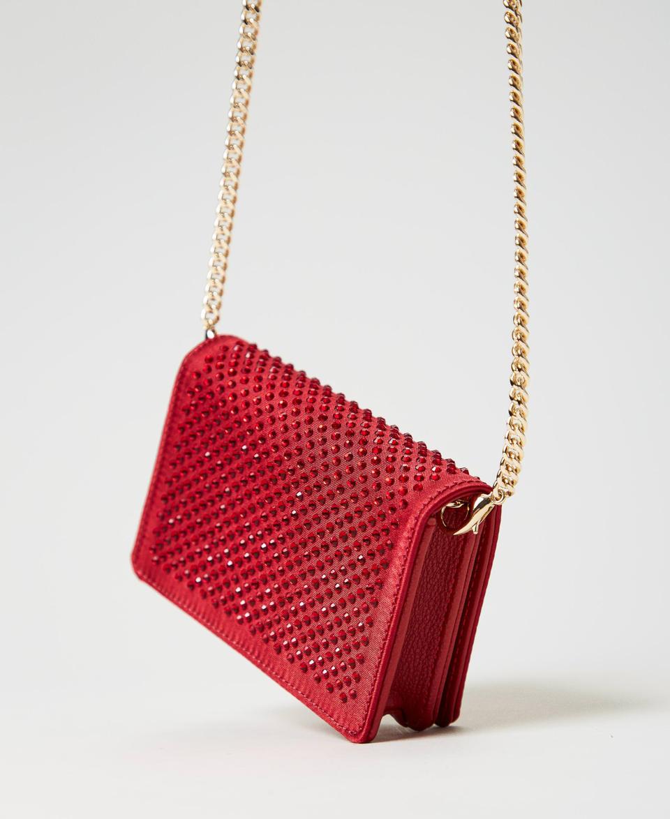 Twin Set Mini Borsa A Tracolla In Raso Con Strass