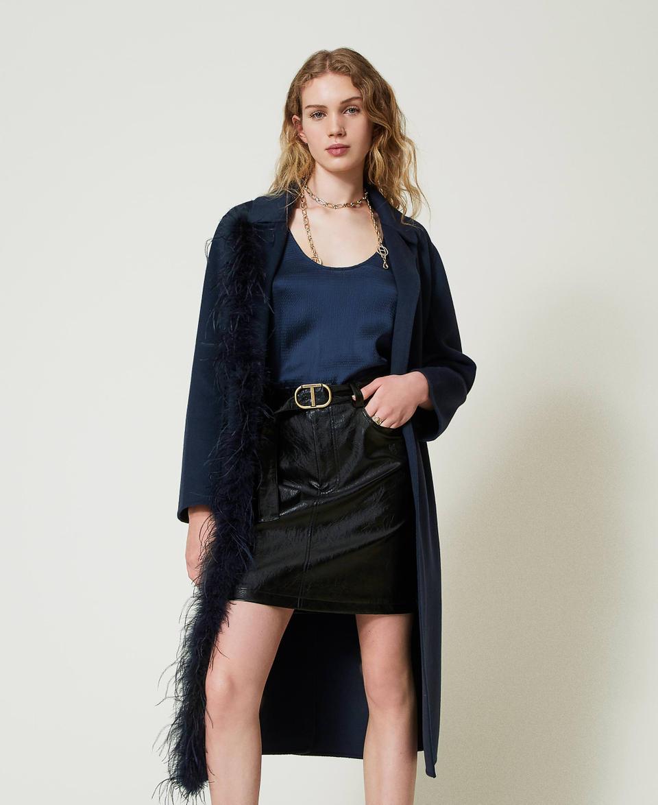 Twin Set Minigonna Effetto Pelle Con Cintura