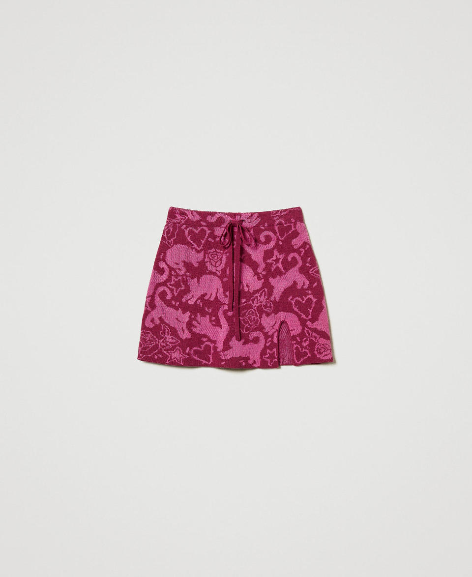 Twin Set Minigonna Jacquard In Filato Treeblend