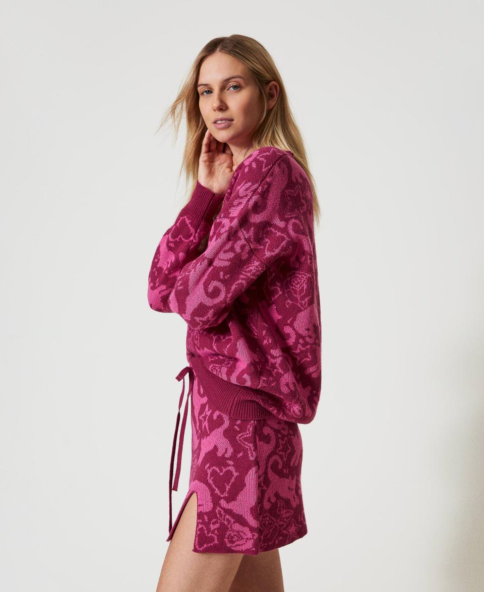 Twin Set Minigonna Jacquard In Filato Treeblend