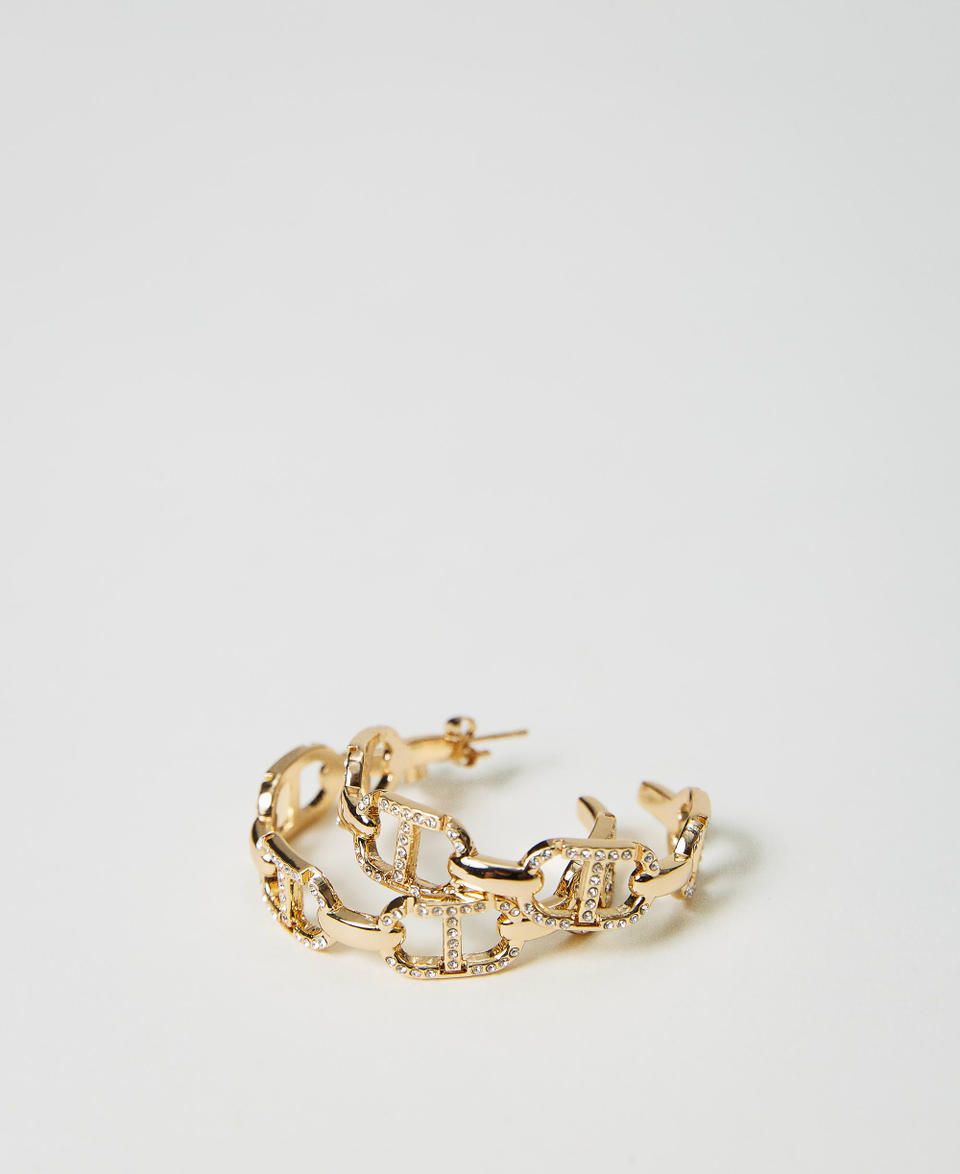 Twin Set Orecchini Con Catena Oval T E Strass