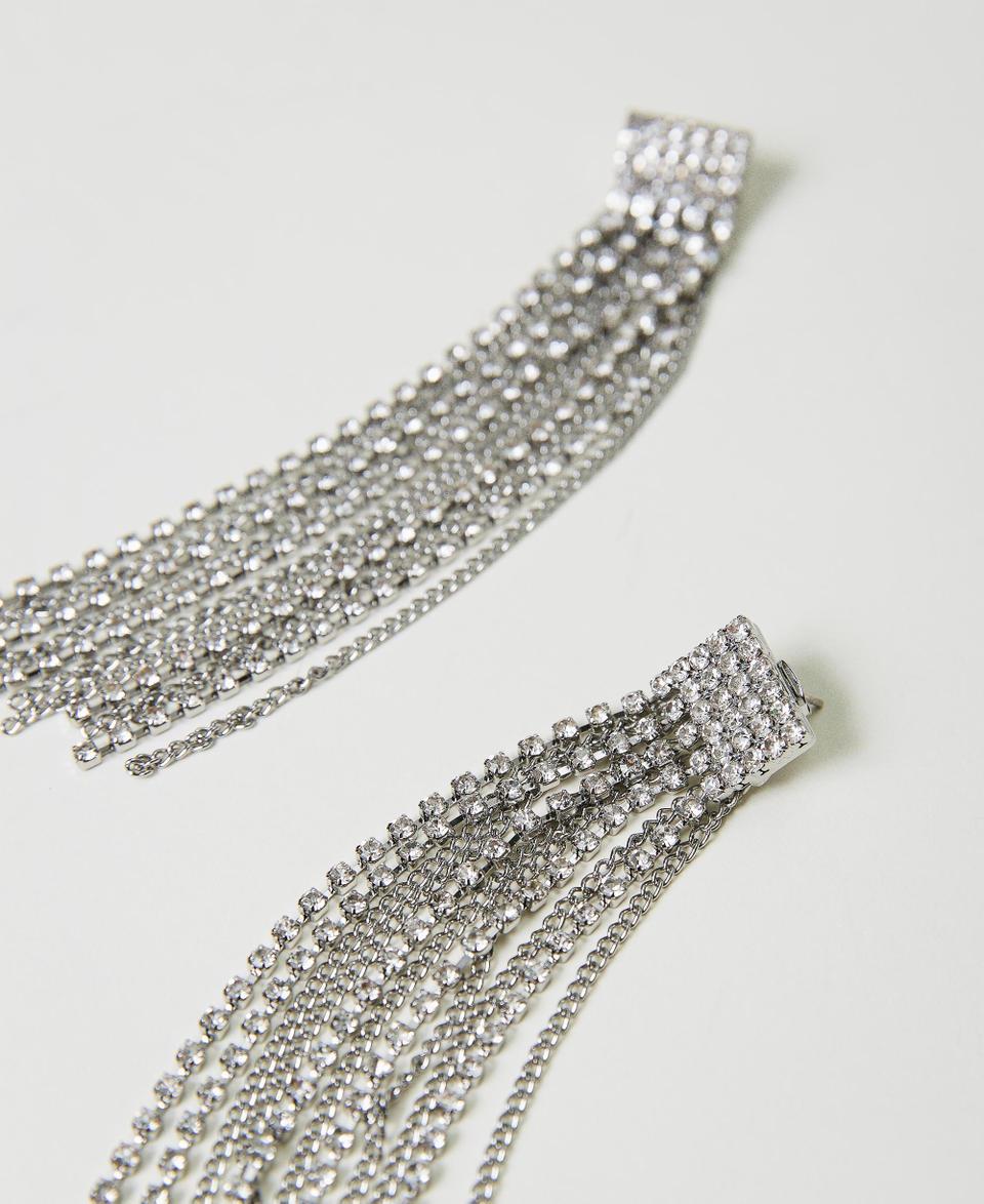 Twin Set Orecchini Con Frange Di Strass