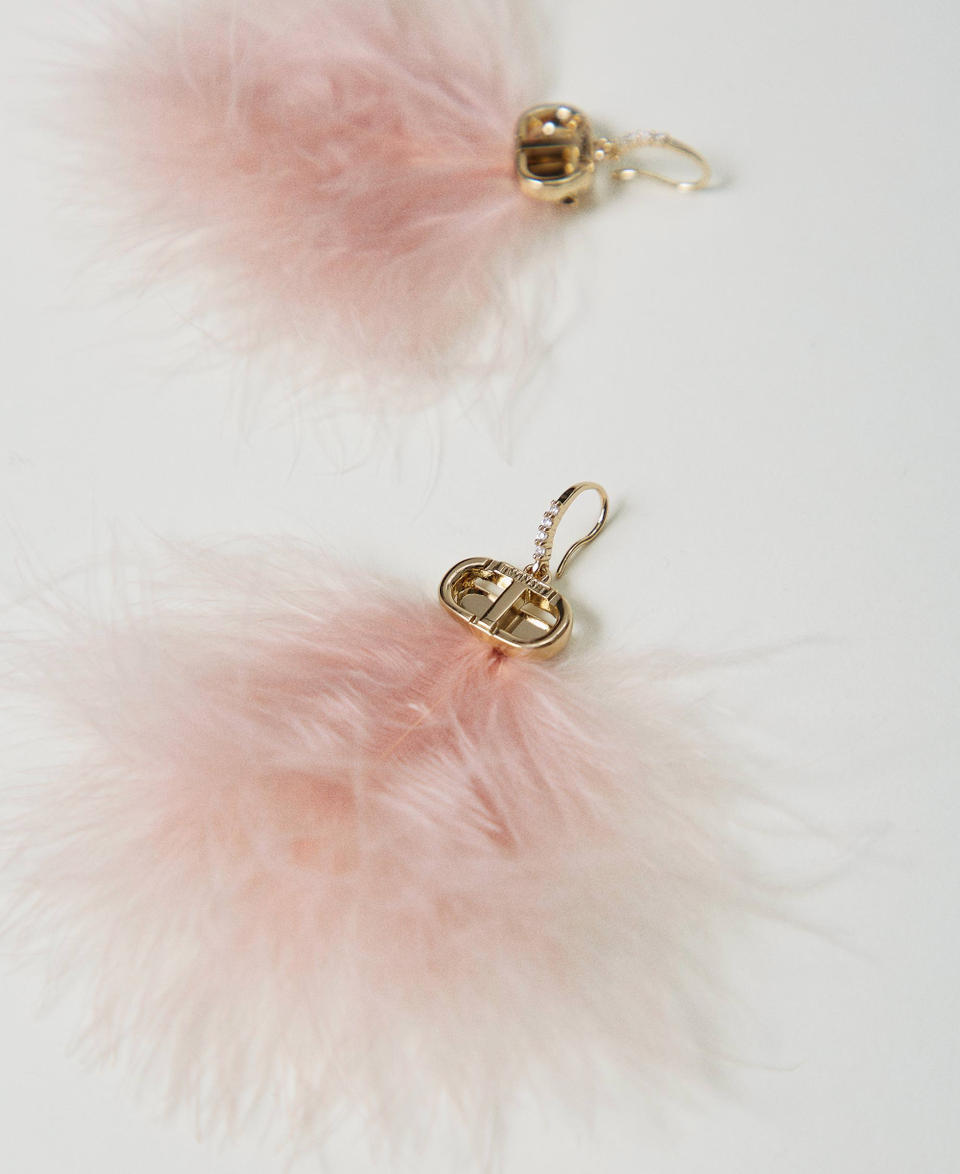 Twin Set Orecchini Con Piume E Oval T