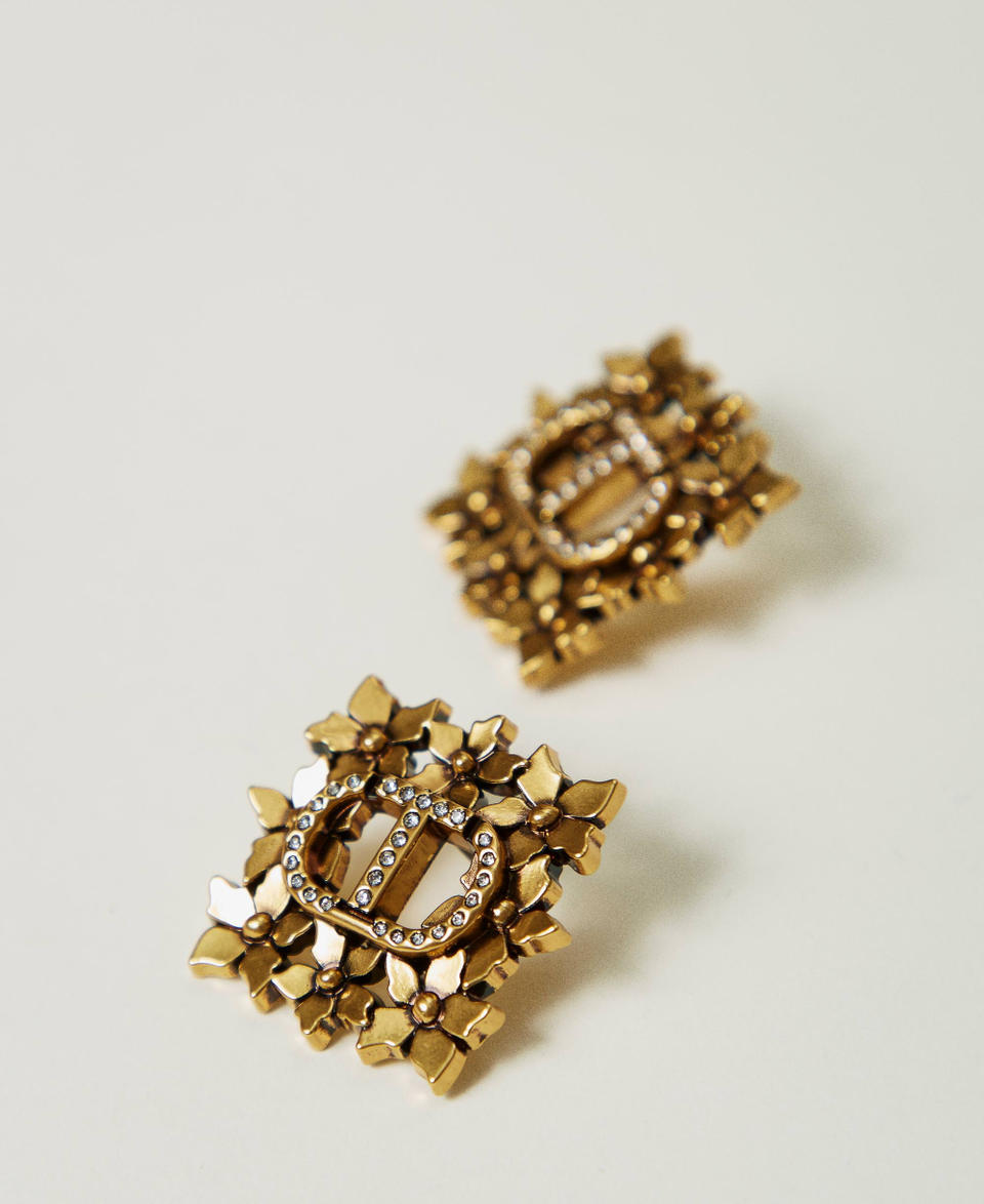 Twin Set Orecchini Oval T con motivo floreale