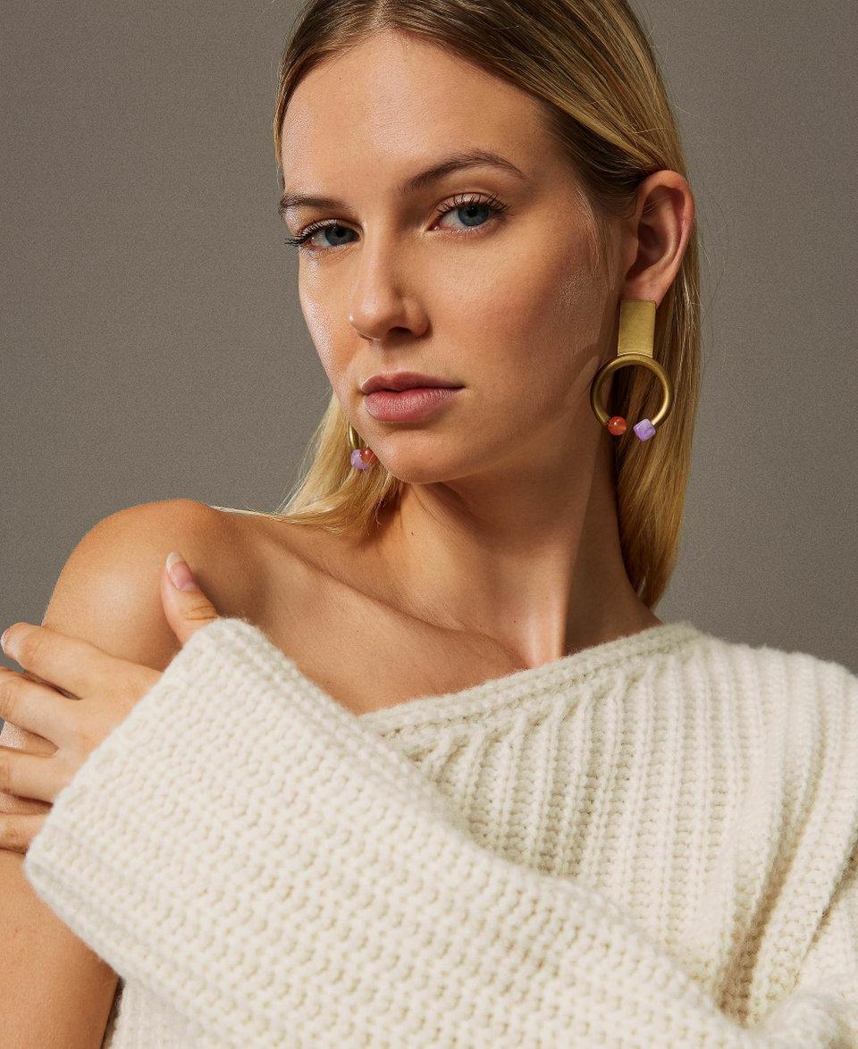 Twin Set Orecchino con cerchio e pietre