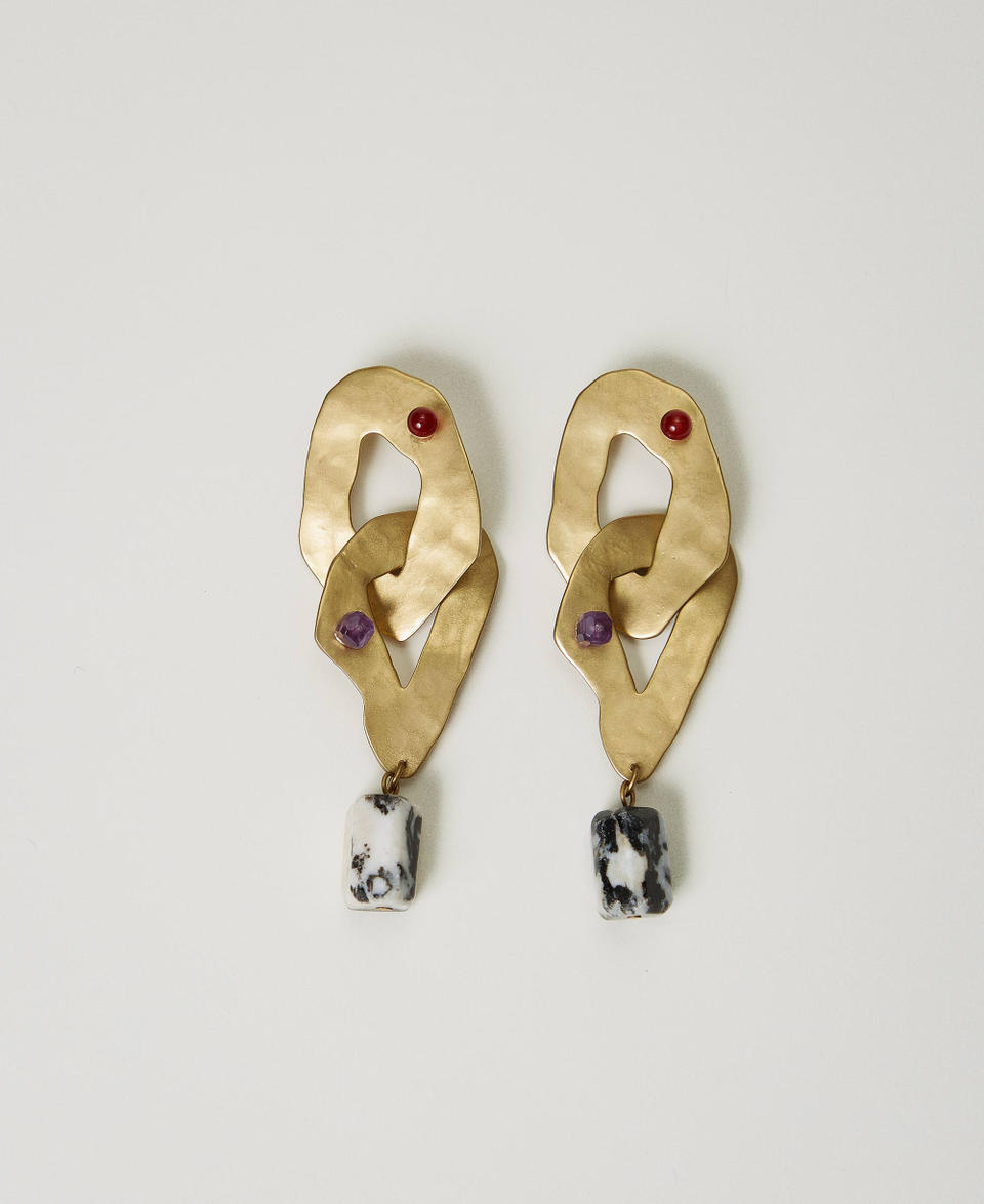 Twin Set Orecchino In Metallo A Catena Con Pietre