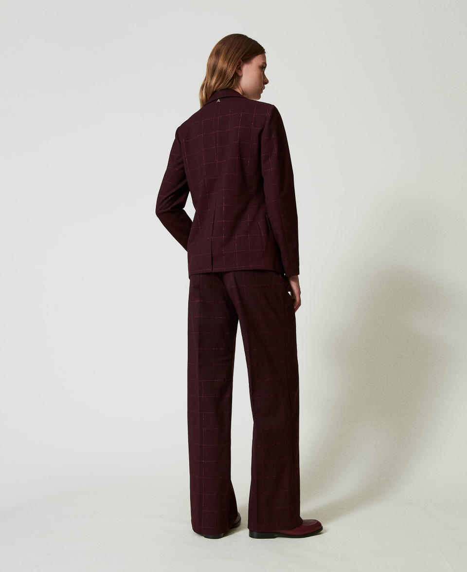 Twin Set Pantaloni A Palazzo Check Con Lurex