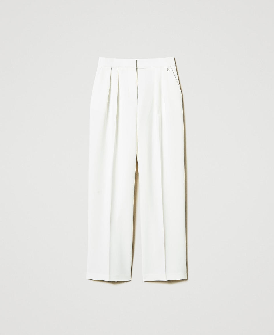 Twin Set Pantaloni A Palazzo Con Pieghe