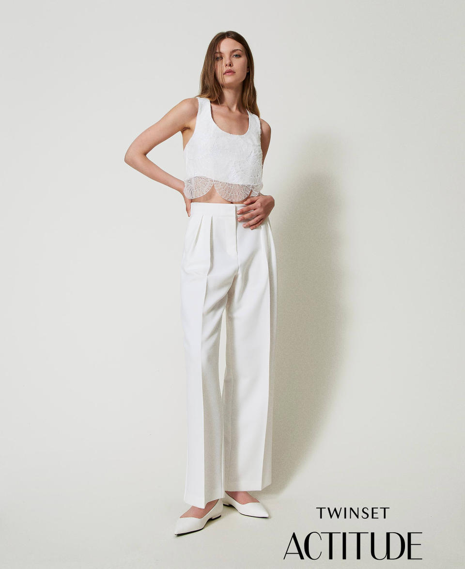Twin Set Pantaloni a palazzo con pieghe