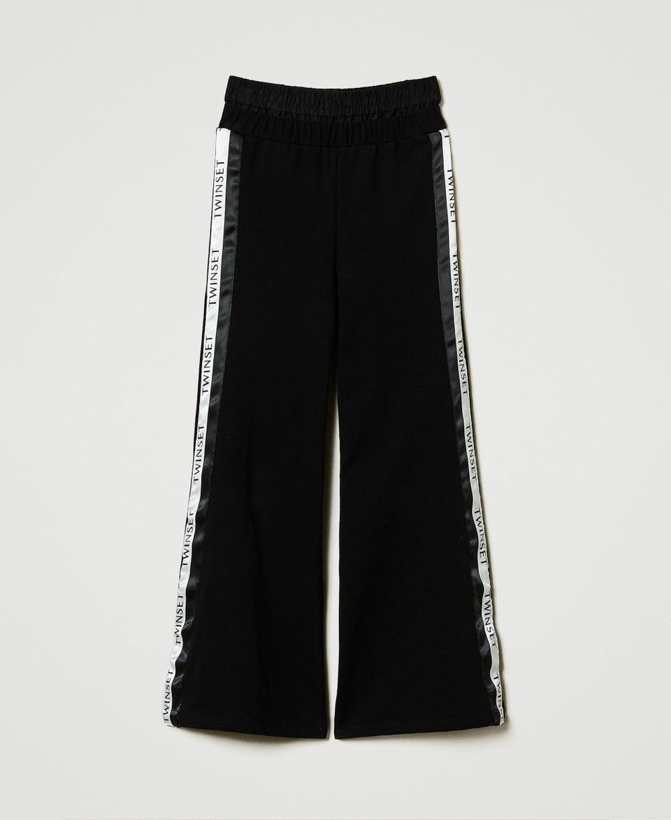 Twin Set Pantaloni A Palazzo In Felpa Con Logo