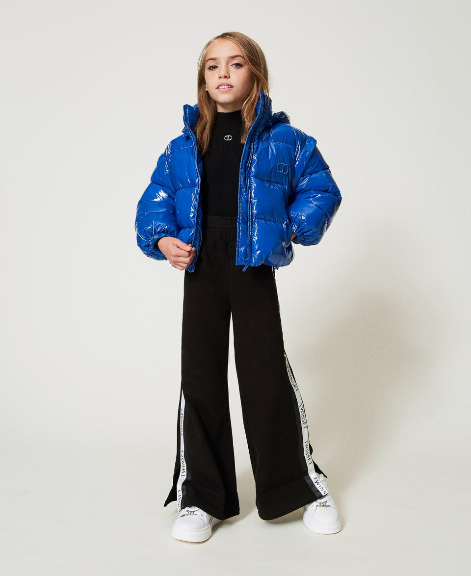 Twin Set Pantaloni a palazzo in felpa con logo