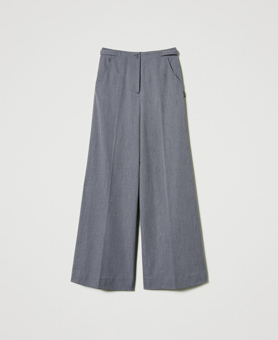 Twin Set Pantaloni A Palazzo MYFO Con Ricamo