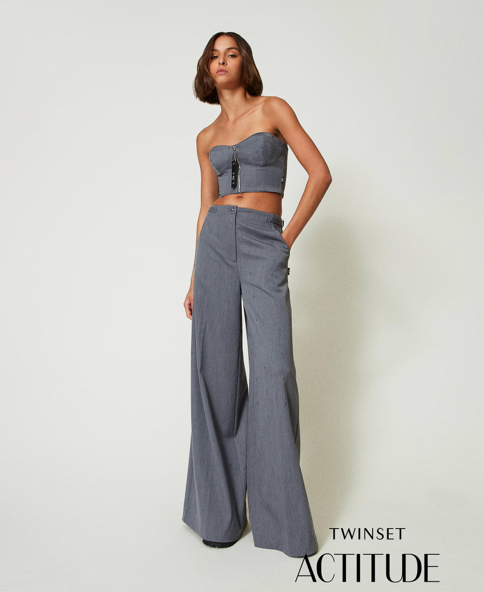 Twin Set Pantaloni a palazzo MYFO con ricamo